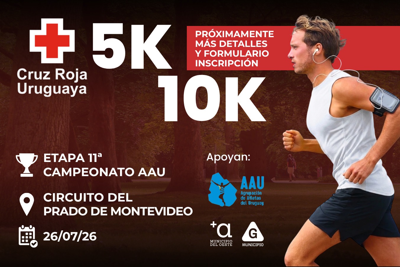 Cruz Roja Uruguaya anuncia su carrera oficial 5K y 10K en el Prado de Montevideo – 26/7
